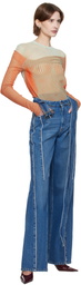 Jean Paul Gaultier Blue 'The Belted Denim' Jeans