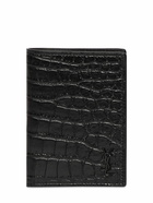 SAINT LAURENT - Ysl Croc Embossed Leather Wallet