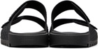Hugo Black Monogram Riptape Strap Sandals