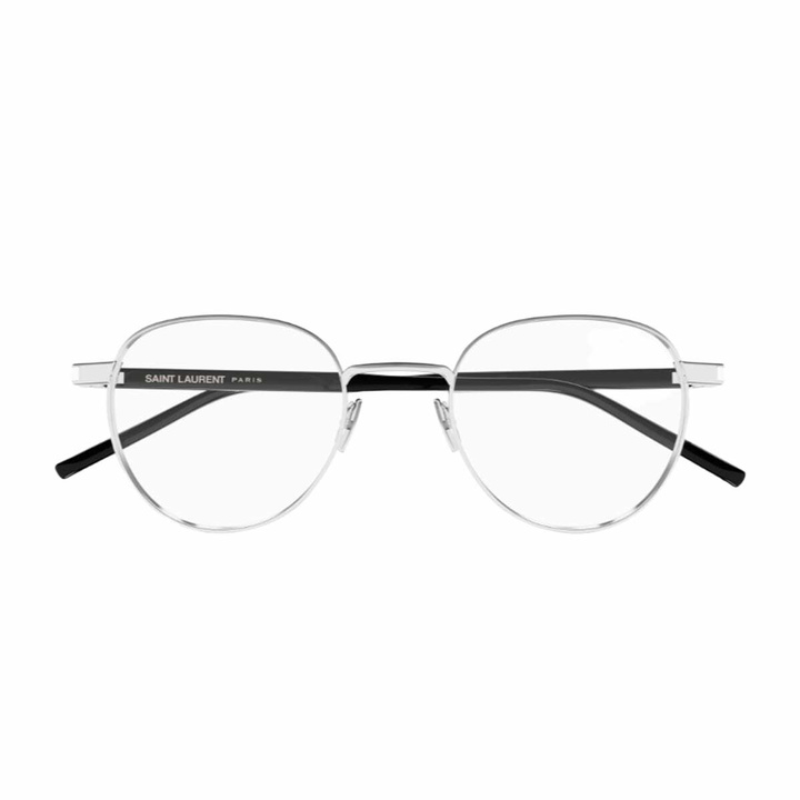 Photo: Saint Laurent Eyewear Saint Laurent Sl 781 Linea Corner Angle 001 Silver Crystal Black Glasses