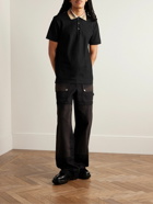 Burberry - Check-Trimmed Cotton-Piqué Polo Shirt - Black