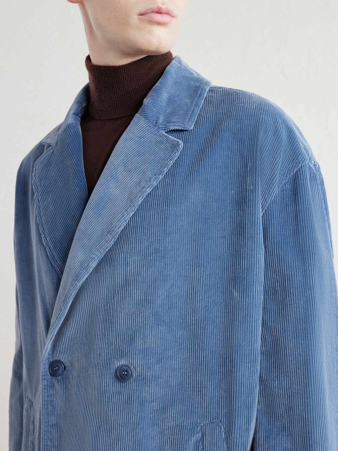 Casey Casey - Double-Breasted Cotton-Corduroy Blazer - Blue