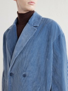 Casey Casey - Double-Breasted Cotton-Corduroy Blazer - Blue
