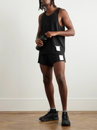 Satisfy - Straight-Leg Logo-Appliquéd Space‑O™Jersey Shorts - Black