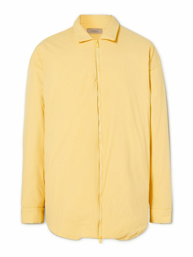 Photo: FEAR OF GOD ESSENTIALS - Logo-Appliquéd Padded Shell Shirt Jacket - Yellow