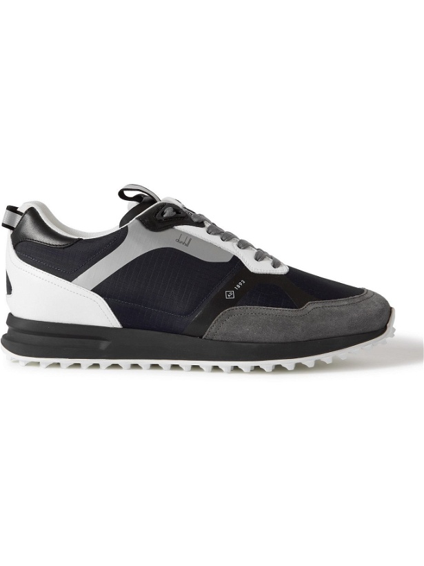 Photo: Dunhill - Radial 2.0 Leather and Suede-Trimmed Ripstop Sneakers - Blue