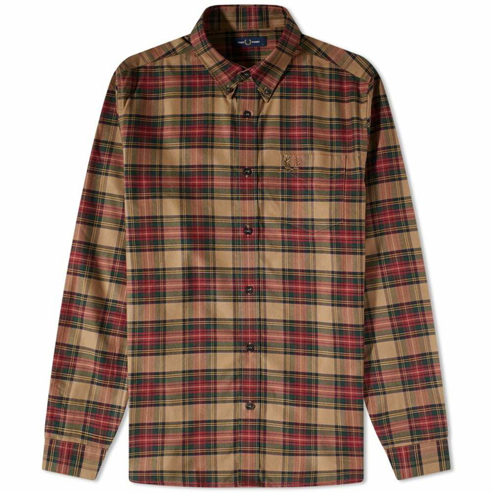 Photo: Fred Perry Authentic Men's Tartan Shirt in Shaded Stone