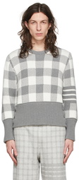 Thom Browne Grey 4-Bar Sweater