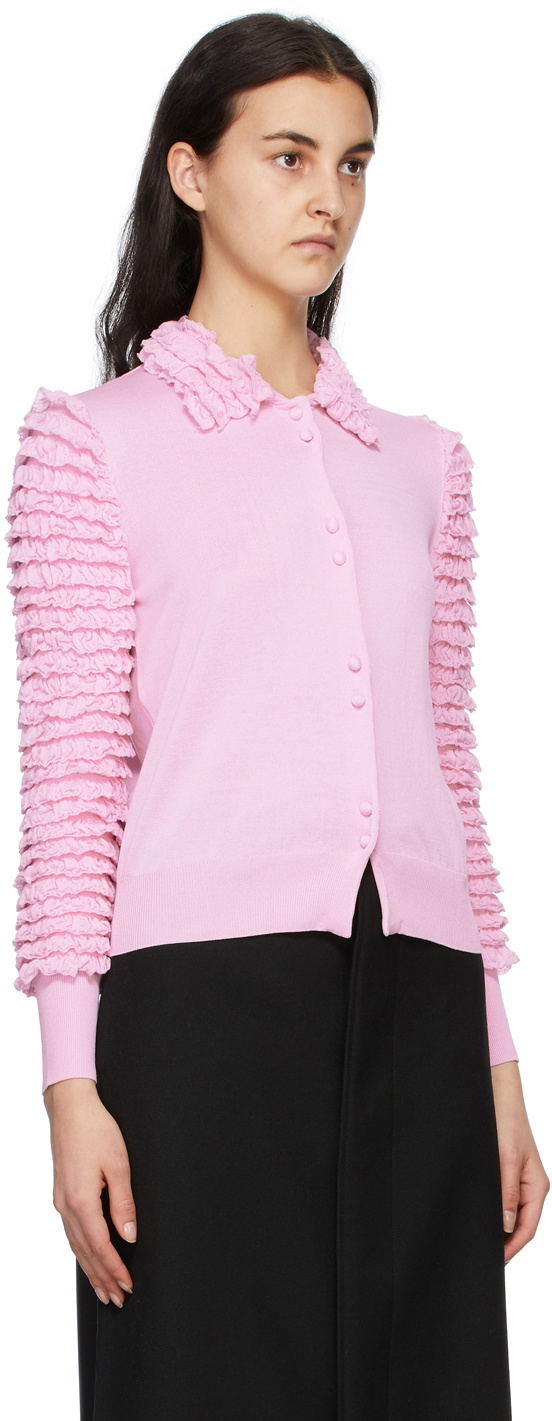 Moschino Pink Ruffle Sleeve Cardigan Moschino
