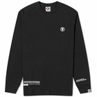 Men's AAPE Now Silicon Badge Long Sleeve T-Shirt in Black