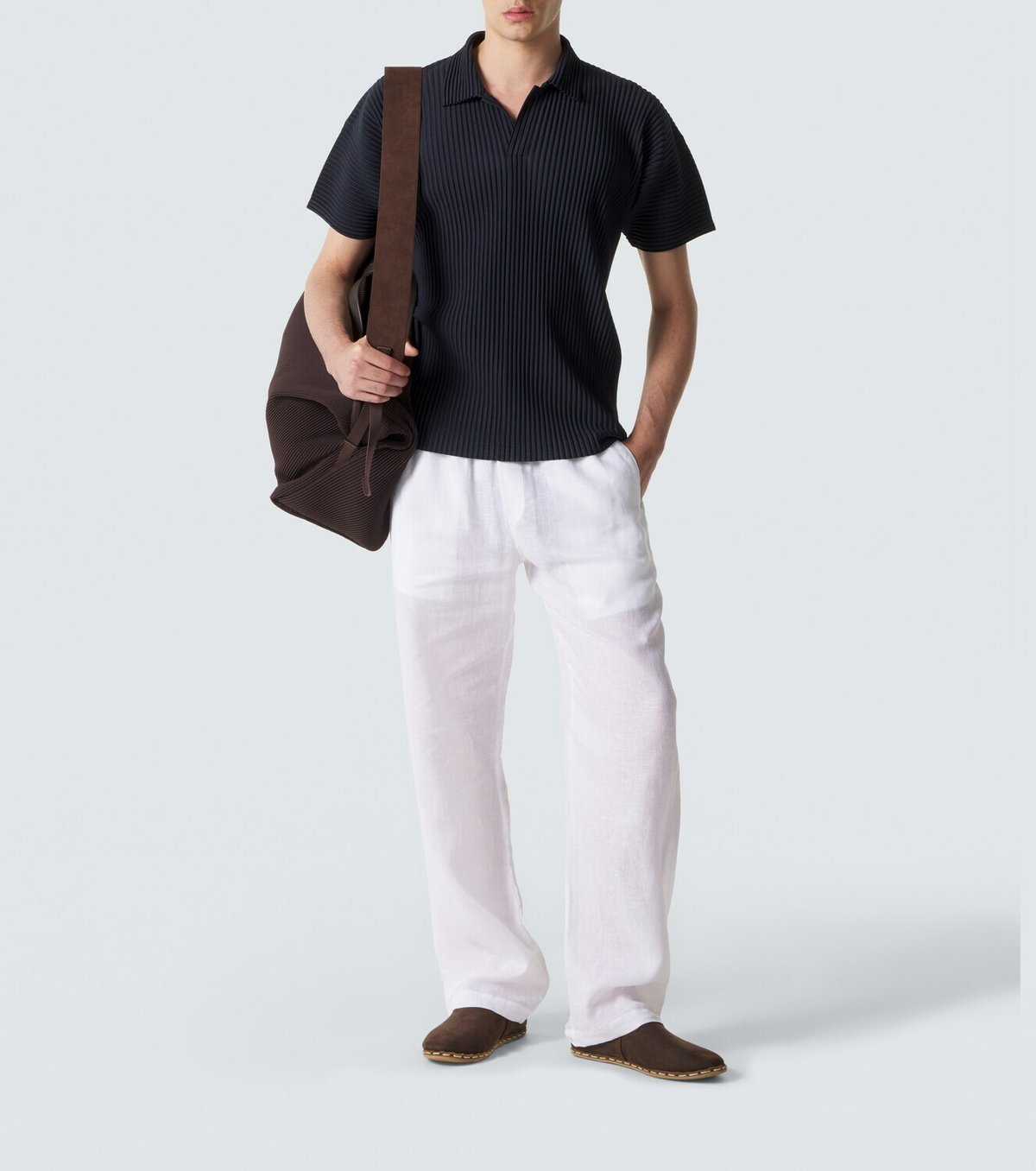 Homme Plissé Issey Miyake Basics pleated polo shirt