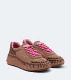 Chloé Nama leather-trimmed platform sneakers