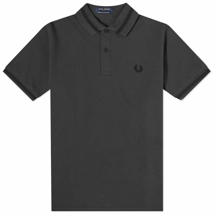 Photo: Fred Perry Men's Single Tipped Polo Shirt - Made in England in Night Green/Black