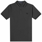 Fred Perry Men's Single Tipped Polo Shirt - Made in England in Night Green/Black