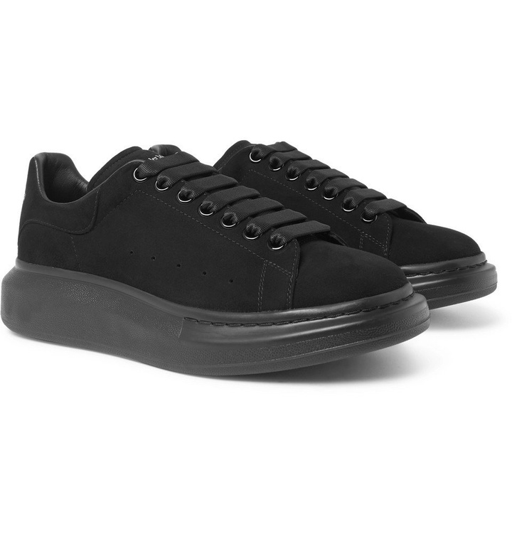 Photo: Alexander McQueen - Exaggerated-Sole Suede Sneakers - Black