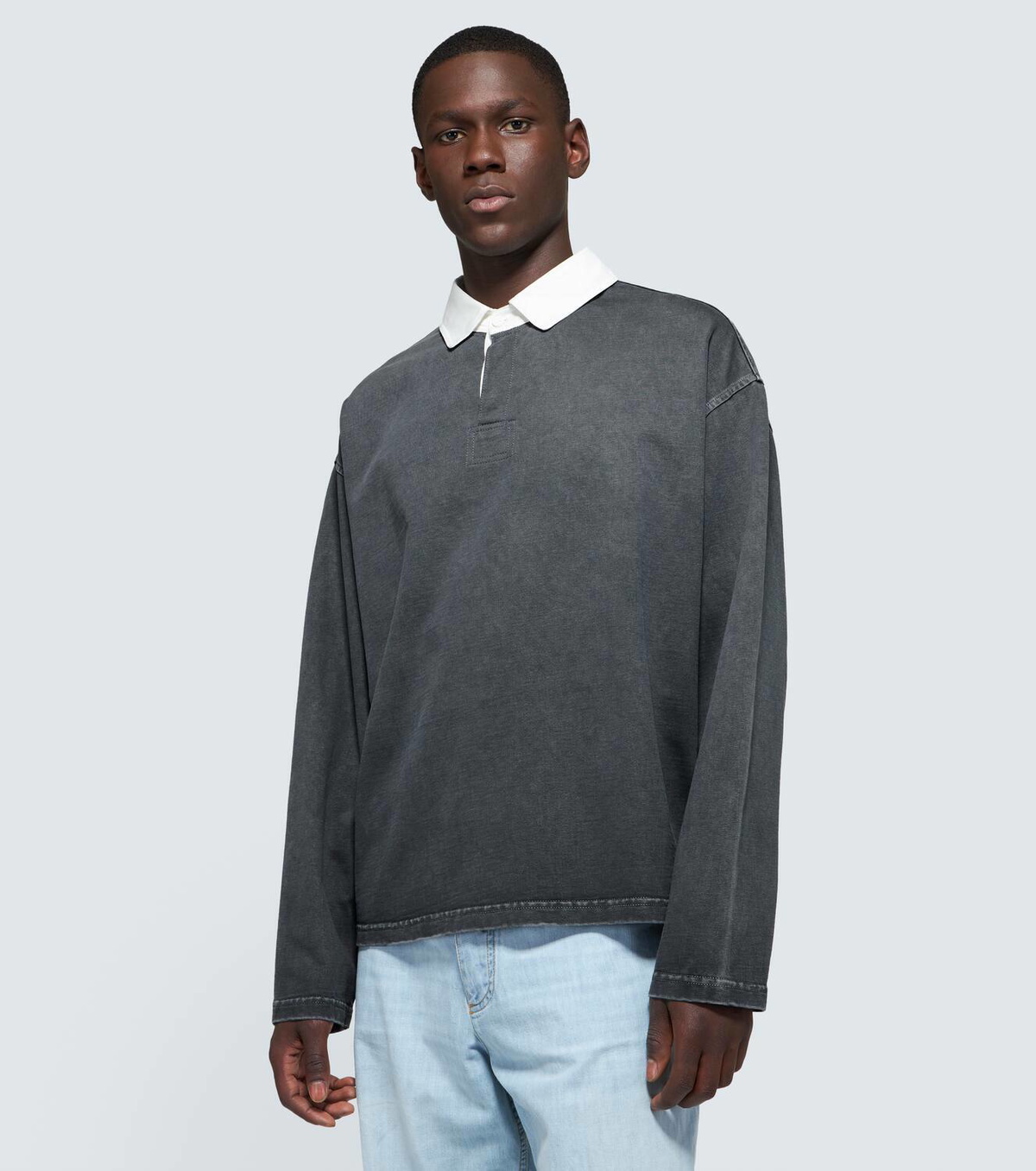 Bottega Veneta Washed-out cotton jersey polo shirt Bottega