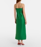 Alémais Embellished printed linen-blend maxi dress