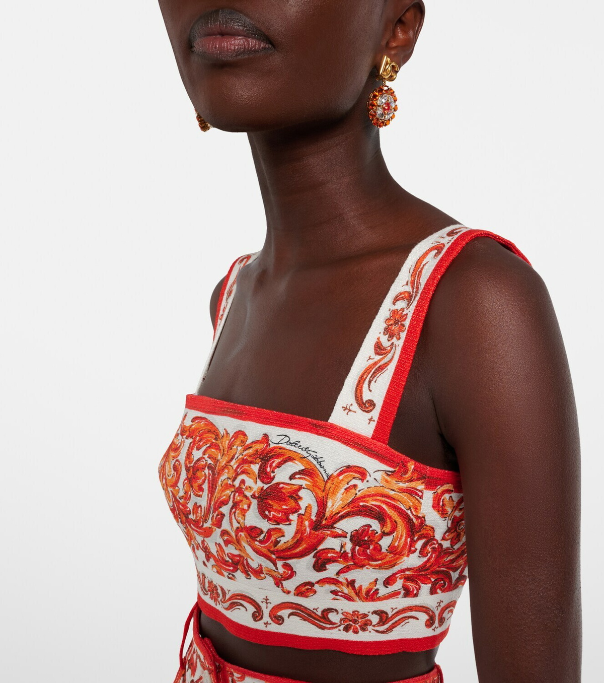Dolce&Gabbana Majolica printed crop top