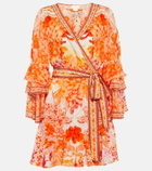 Camilla Embellished floral silk wrap dress
