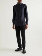 Giorgio Armani - Slim-Fit Cashmere and Silk-Blend Shirt - Blue