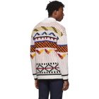 Kenzo Ecru Peruvian Fair Isle Cardigan