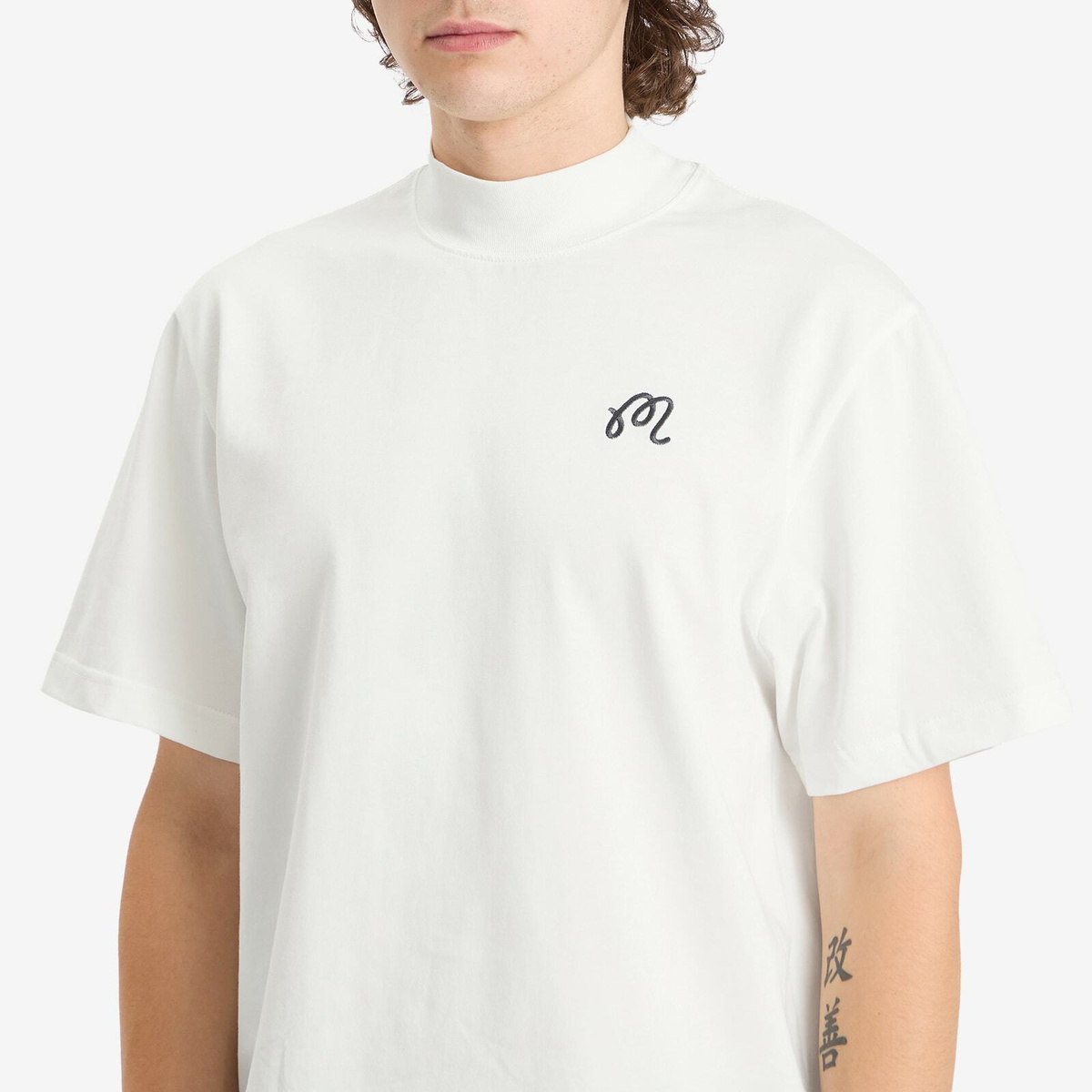 Malbon Men's Mare Mockneck T-Shirt in White Malbon Golf