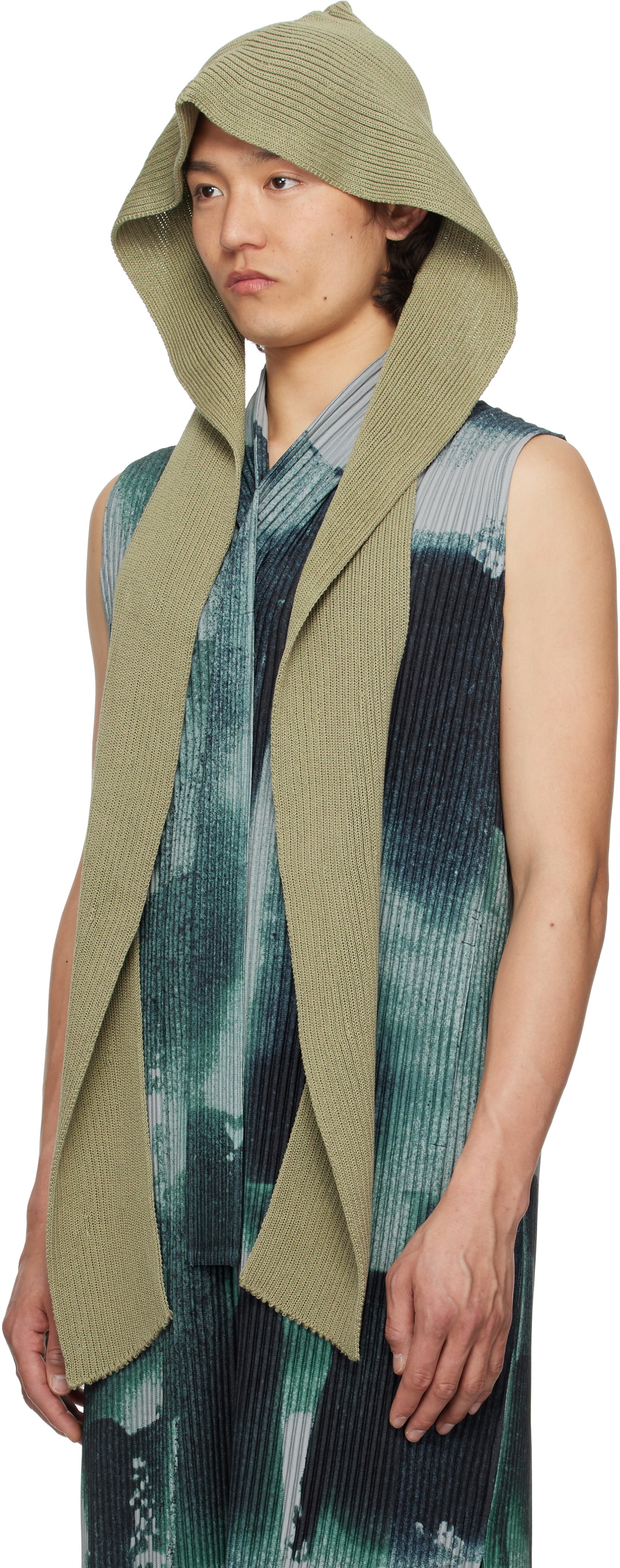 HOMME PLISSÉ ISSEY MIYAKE Khaki Beanie Scarf Homme Plisse