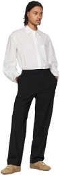 Solid Homme Black Elasticized Waistband Trousers