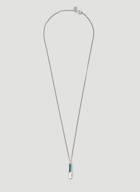 Cube Pendant Turquoise Necklace in Silver