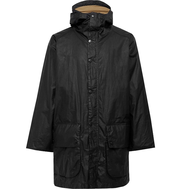 Photo: Barbour White Label - Waxed-Cotton Hooded Parka - Black