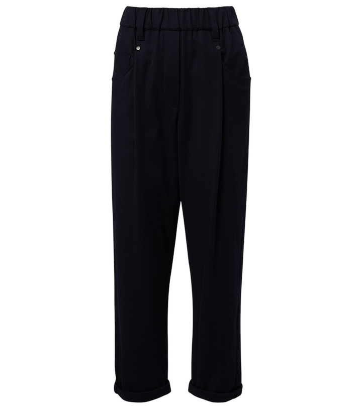 Photo: Brunello Cucinelli Monili cotton-blend straight pants