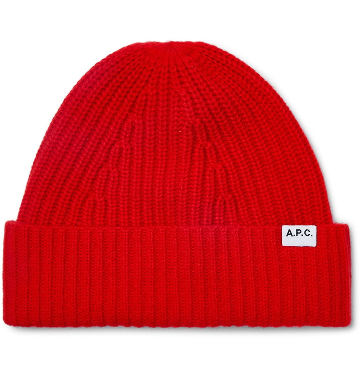 Photo: A.P.C. - Ribbed Wool Beanie - Red