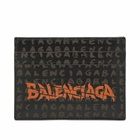 Balenciaga Men's Canvas Logo Card Holder in Black/L Door Orange 