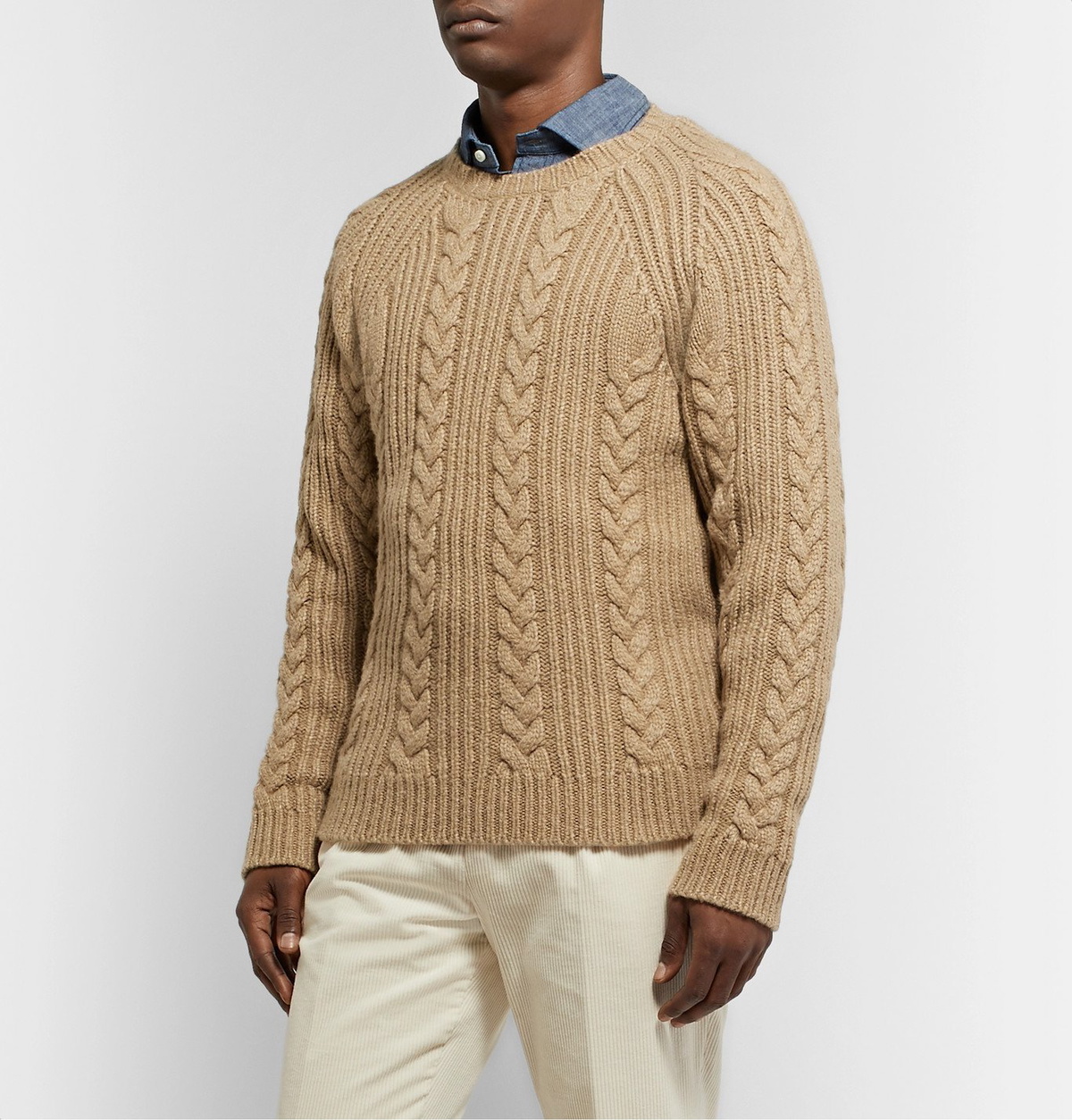 Peter Millar - Chalet Cable-Knit Camel Hair-Blend Sweater - Brown