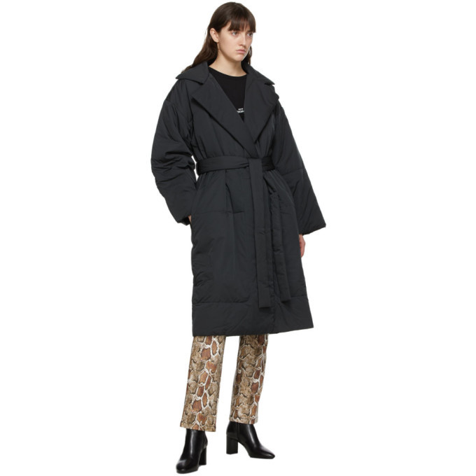 Proenza Schouler Black Matte Puffer Belted Coat Proenza Schouler