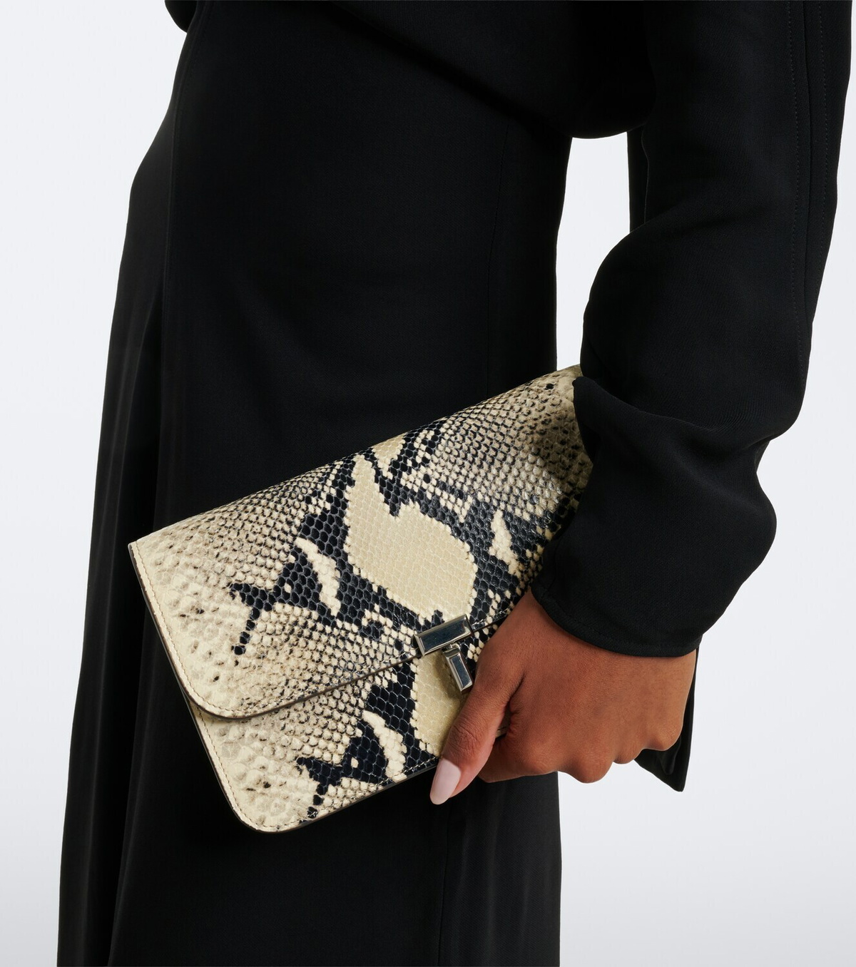 Toteme T-Lock snake-effect leather crossbody bag