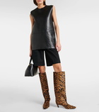 Toteme Wide Shaft calf hair knee-high boots