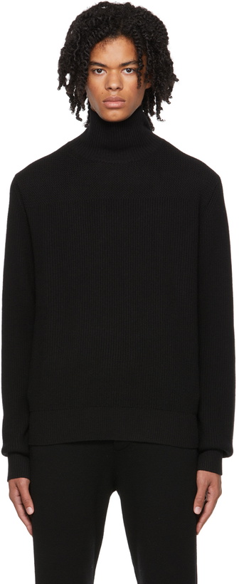 Photo: Ralph Lauren Purple Label Black Mock Neck Sweater