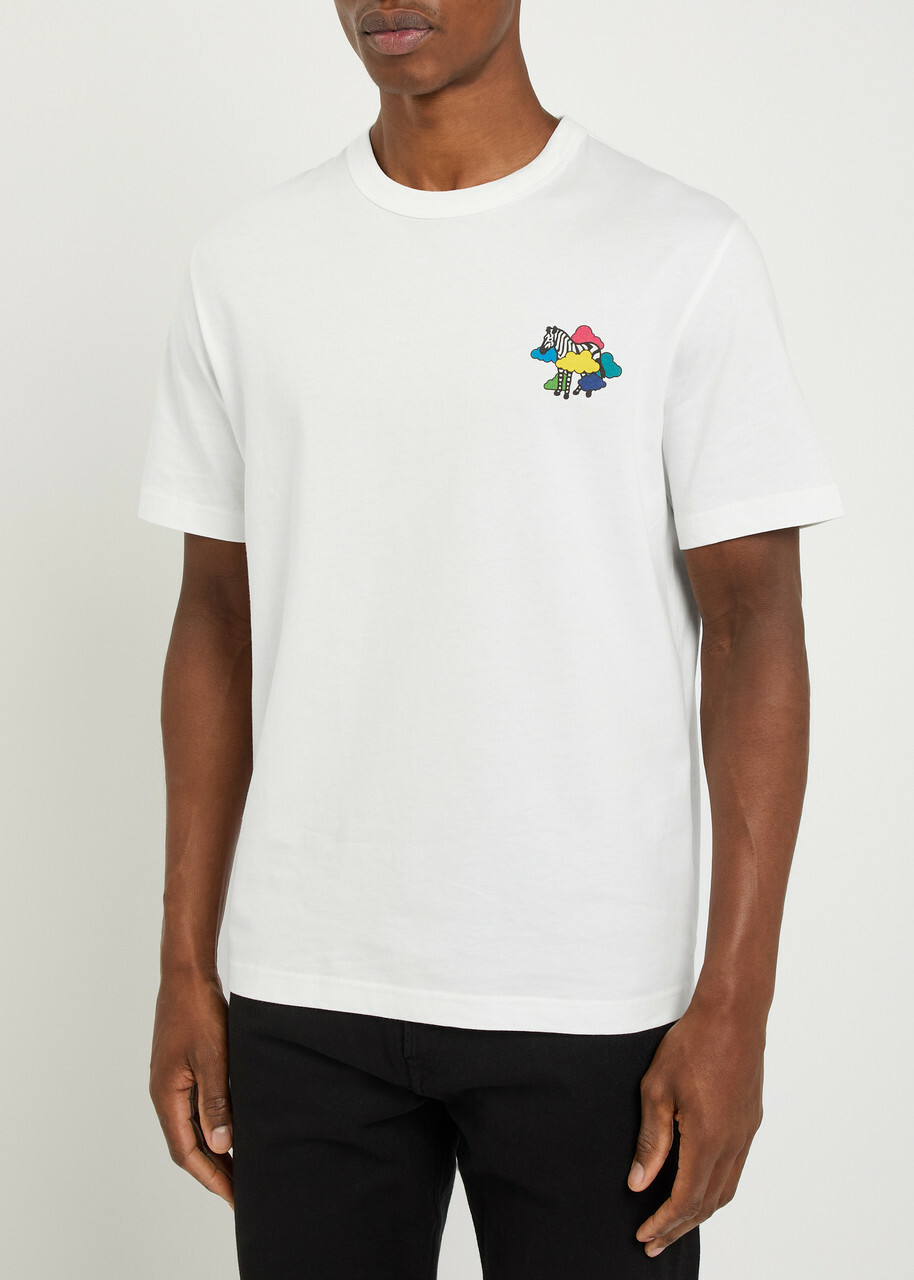 PS Paul Smith Cloud Zebra Printed Cotton T-shirt White