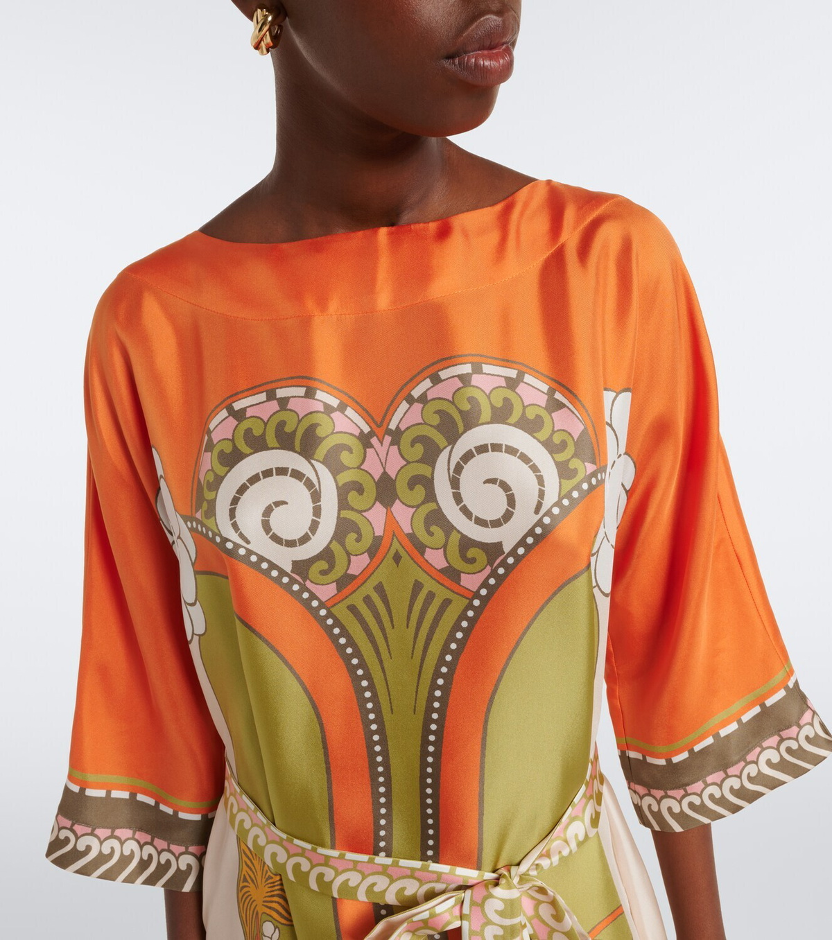 La DoubleJ Muumuu printed silk twill maxi dress