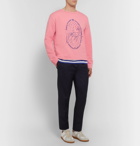 Acne Studios - Oslavi E Crayfish Embroidered Loopback Cotton-Jersey Sweatshirt - Men - Pink