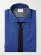 Brunello Cucinelli - Herringbone Cotton and Lyocell-Blend Shirt - Blue