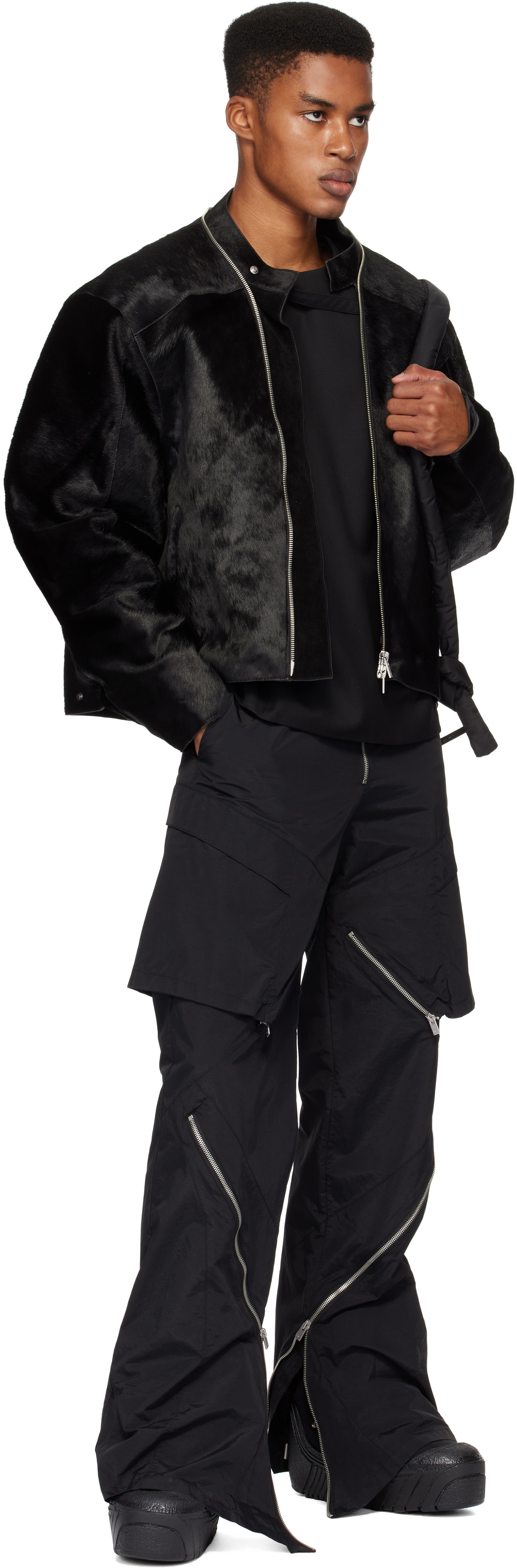 HELIOT EMIL Black Lorica Leather Jacket