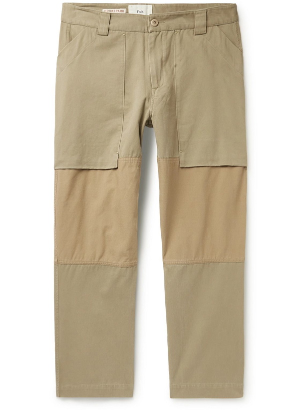 Photo: Folk - Architectural Association Tapered Ripstop-Panelled Cotton-Twill Trousers - Brown