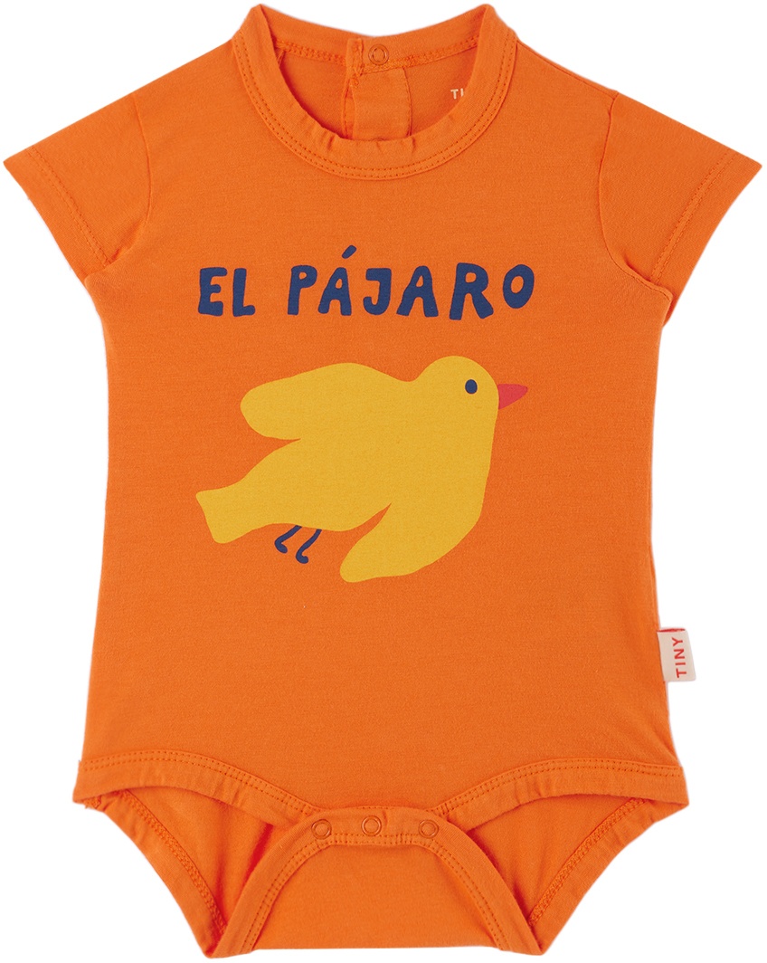 Photo: TINYCOTTONS Baby Orange 'El Pájaro' Bodysuit