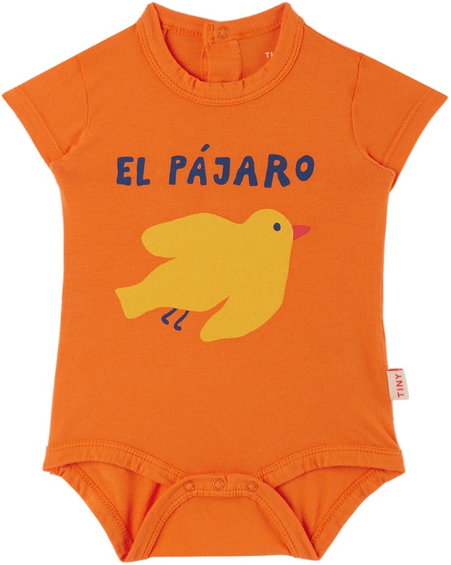 Photo: TINYCOTTONS Baby Orange 'El Pájaro' Bodysuit