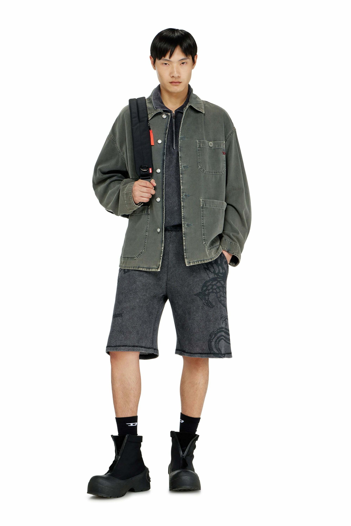 Diesel Mesh cotton sweatshorts with prints - Shorts - Man -