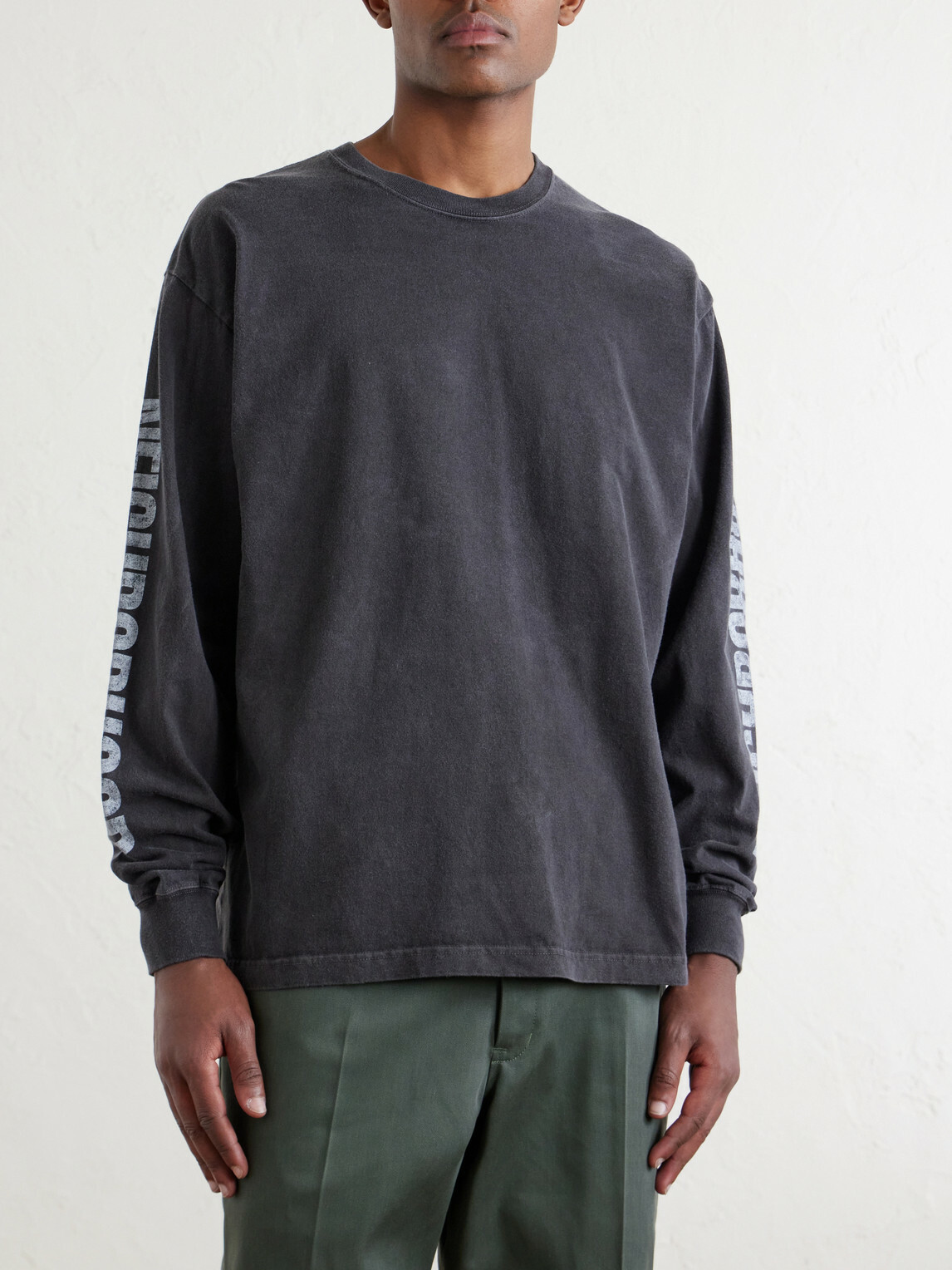 Neighborhood - Logo-Print Cotton-Jersey T-Shirt - Black