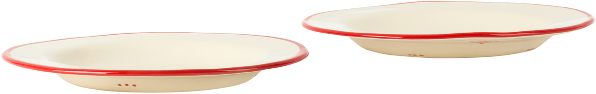 Laetitia Rouget White 'No snogging allowed' Plate Set