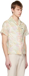 young n sang Green Floral Shirt